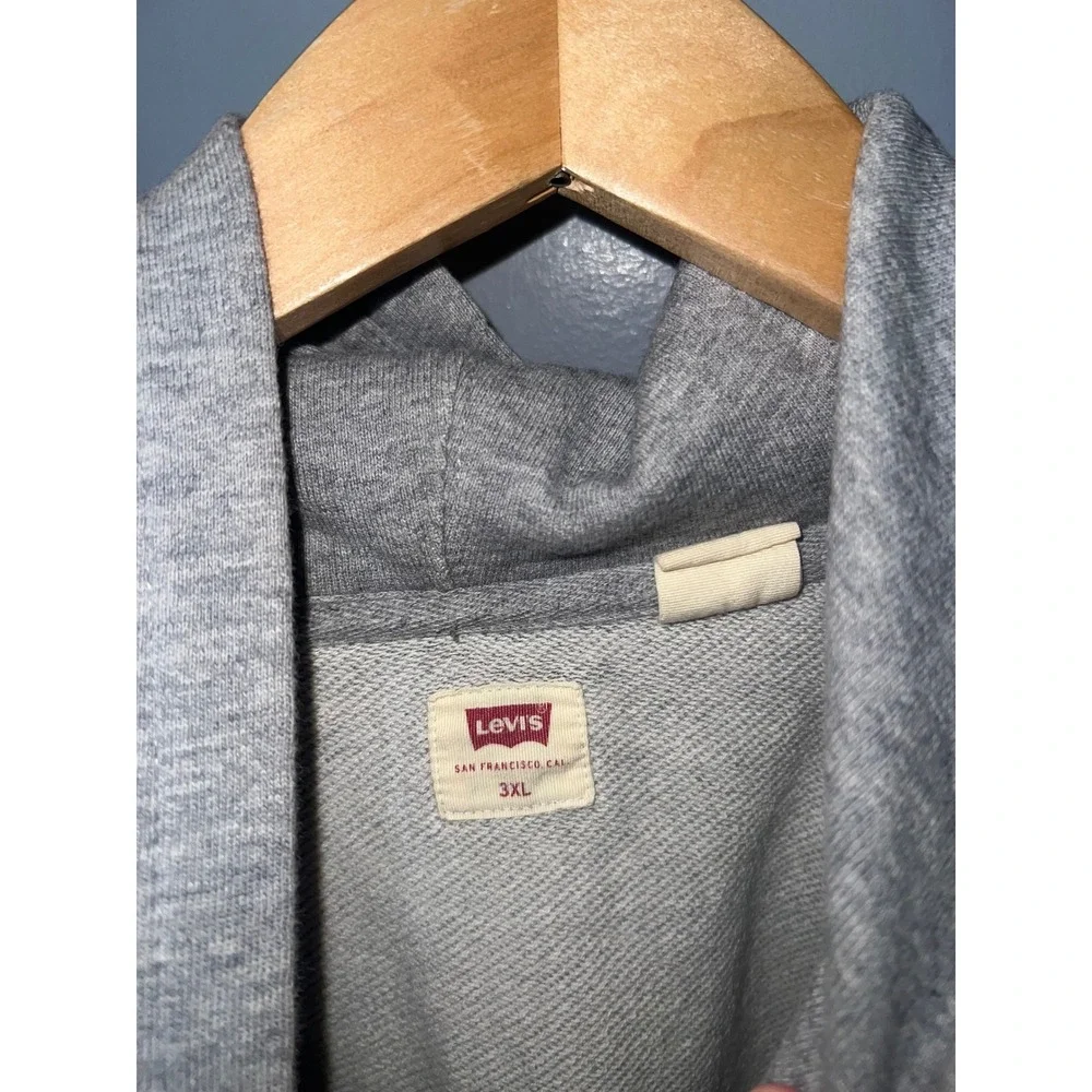 Levis Mens 3XL‎ Heather Gray Batwing Graphic Logo Pullover Hoodie Sweatshirt